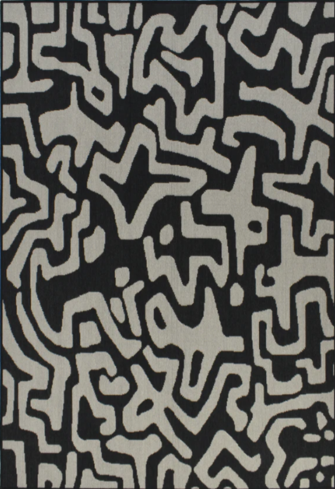 KUBA RUG - BLACK