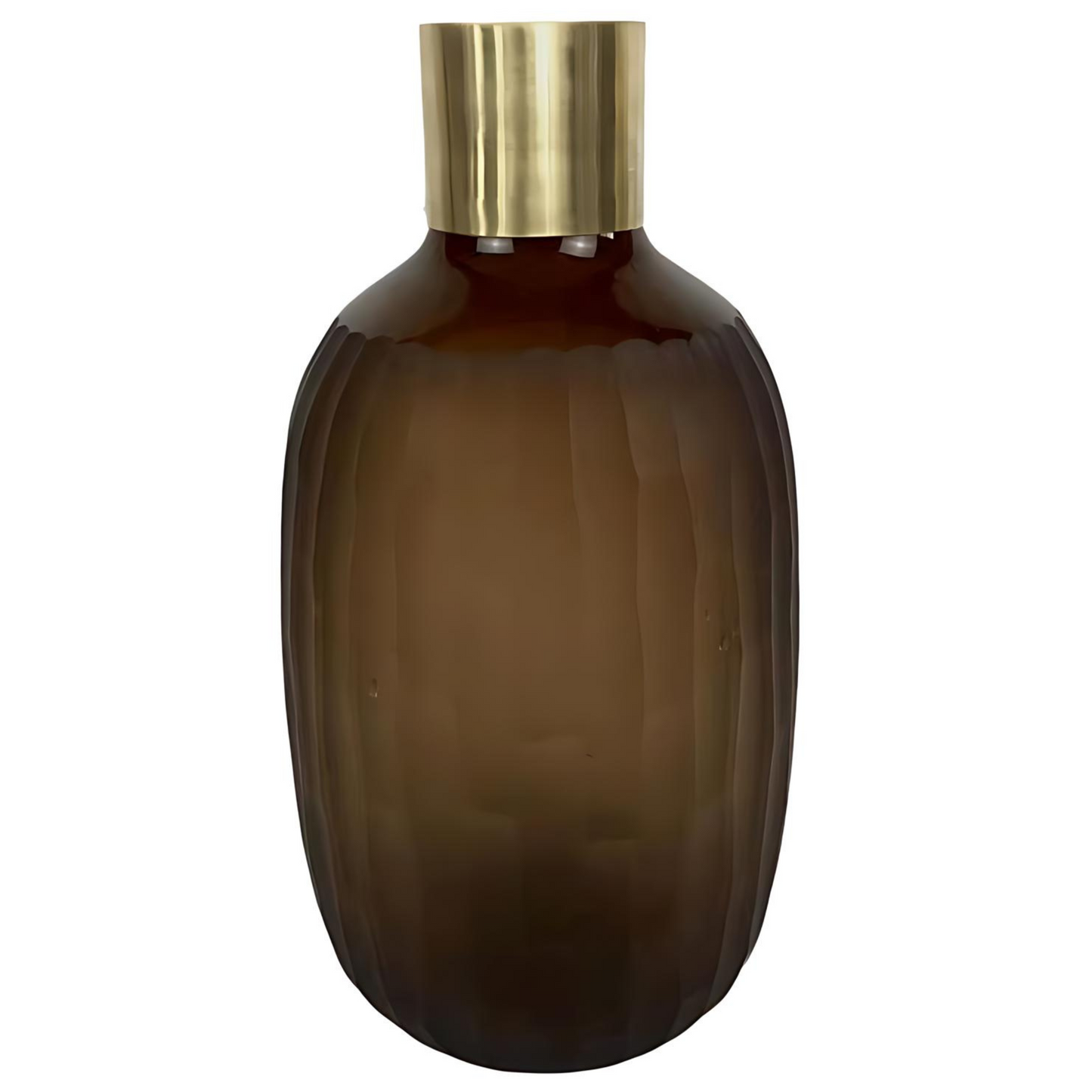 GOLD BAND VASE - BROWN