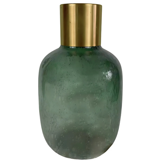 GOLD BAND VASE - TURQUOISE