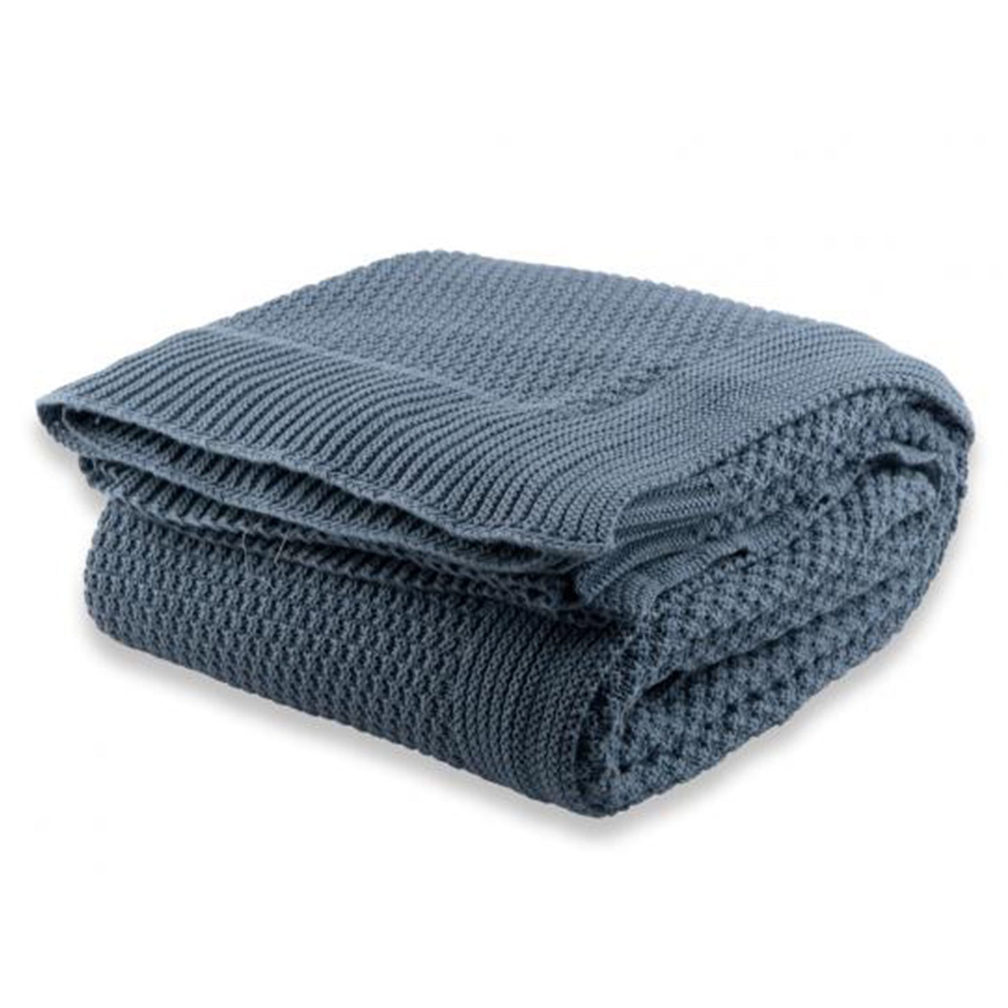 BASKET STITCH THROW - DENIM