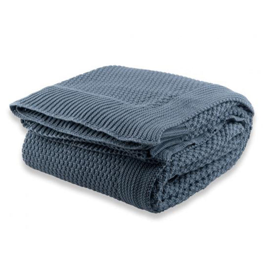 BASKET STITCH THROW - DENIM