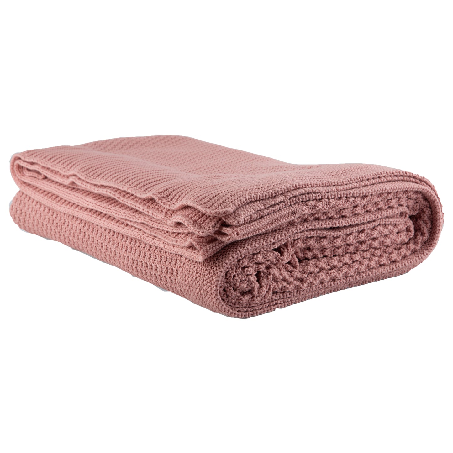 BASKET STITCH THROW - DUSTY PINK