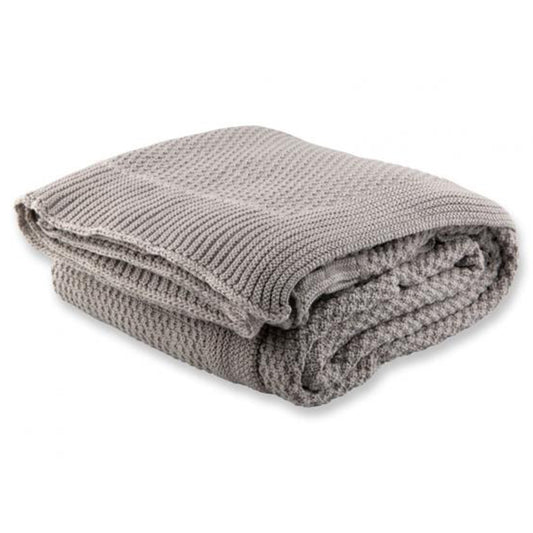 BASKET STITCH THROW - STONE