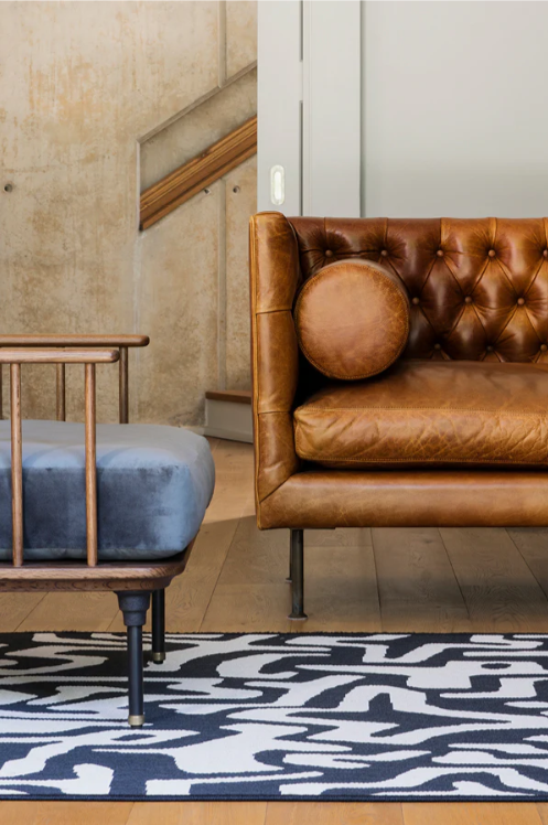 KUBA RUG - BLACK